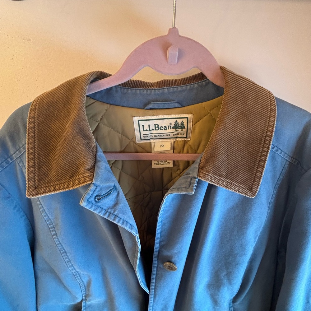 L.L. Bean Men's Blue and Brown Military Jacket Barn Jacket vintage - Picture 6 of 16